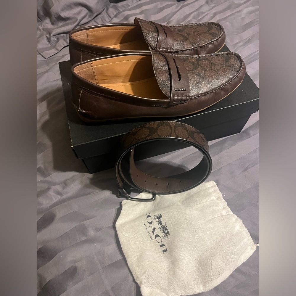 Men’s Coach Loafer Shoes and matching belt